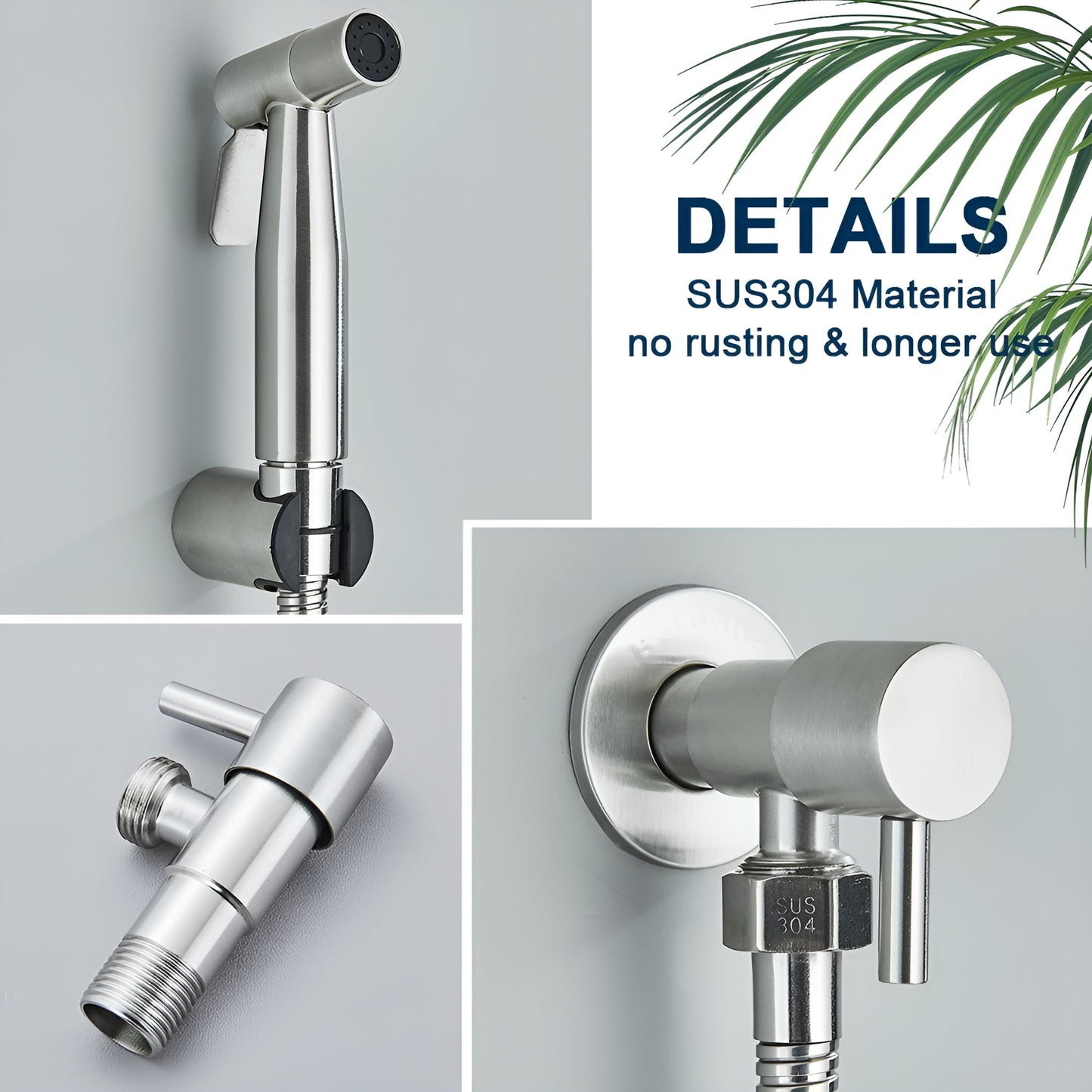AquaGleam | Edelstahl Bidet-Sprühkopf mit Wandhalterung – Hygienisch & Langlebig