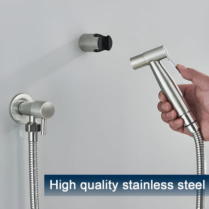 AquaGleam | Edelstahl Bidet-Sprühkopf mit Wandhalterung – Hygienisch & Langlebig