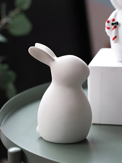 ConeyBliss Set | Minimalistische Keramik-Osterhasen in Weiß – stilvolle Frühlingsdeko