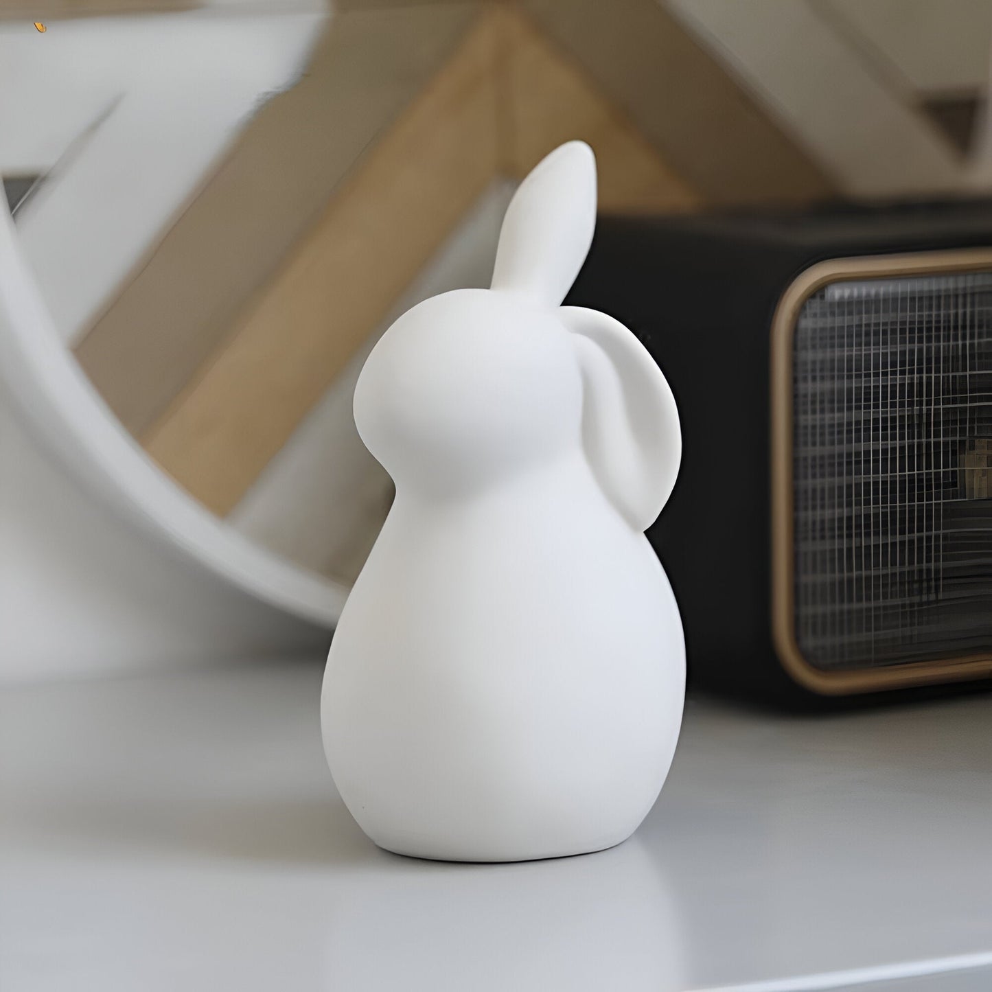 ConeyBliss Set | Minimalistische Keramik-Osterhasen in Weiß – stilvolle Frühlingsdeko