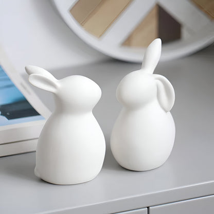 ConeyBliss Set | Minimalistische Keramik-Osterhasen in Weiß – stilvolle Frühlingsdeko