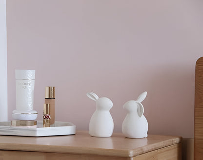 ConeyBliss Set | Minimalistische Keramik-Osterhasen in Weiß – stilvolle Frühlingsdeko