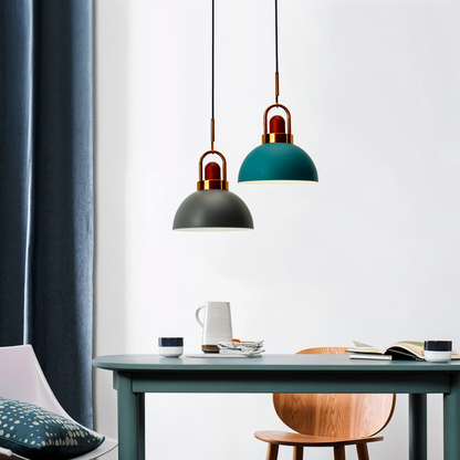 LumiMacaron Lampe | Nordische Metall-Pendelleuchte mit LED, modernes Macaron-Design