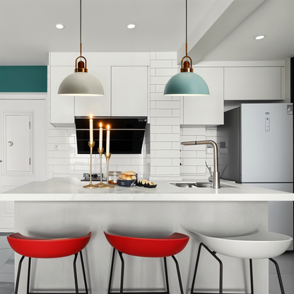 LumiMacaron Lampe | Nordische Metall-Pendelleuchte mit LED, modernes Macaron-Design
