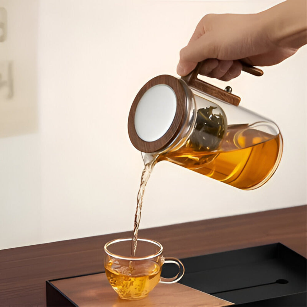 Vitrella Brew | Glas-Teekanne mit Sieb für losen Tee im stilvollen Design