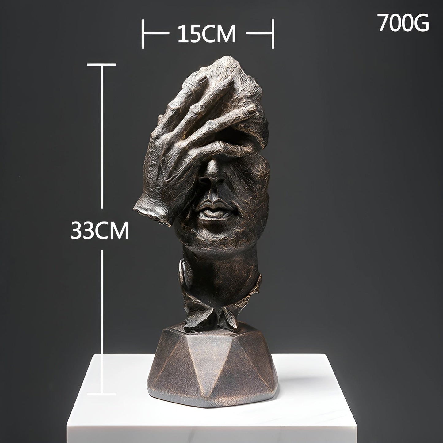 Expressive Face – Moderne abstrakte Gesichtsskulptur aus Harz für stilvolle Deko in Wohnzimmer & Büro