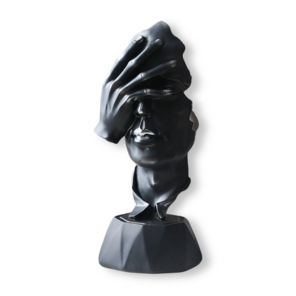 Expressive Face – Moderne abstrakte Gesichtsskulptur aus Harz für stilvolle Deko in Wohnzimmer & Büro