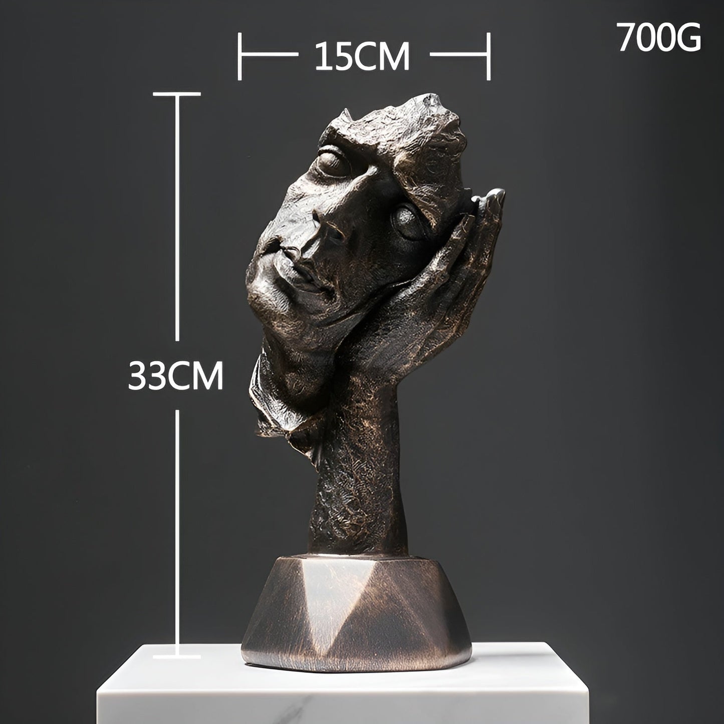 Expressive Face – Moderne abstrakte Gesichtsskulptur aus Harz für stilvolle Deko in Wohnzimmer & Büro
