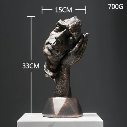 Expressive Face – Moderne abstrakte Gesichtsskulptur aus Harz für stilvolle Deko in Wohnzimmer & Büro