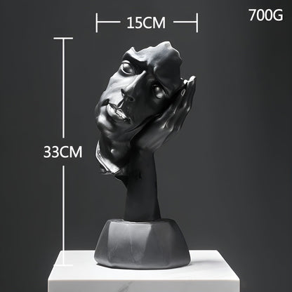 Expressive Face – Moderne abstrakte Gesichtsskulptur aus Harz für stilvolle Deko in Wohnzimmer & Büro