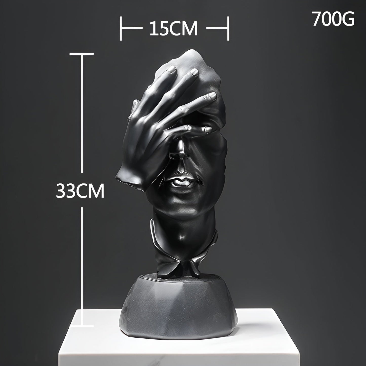 Expressive Face – Moderne abstrakte Gesichtsskulptur aus Harz für stilvolle Deko in Wohnzimmer & Büro
