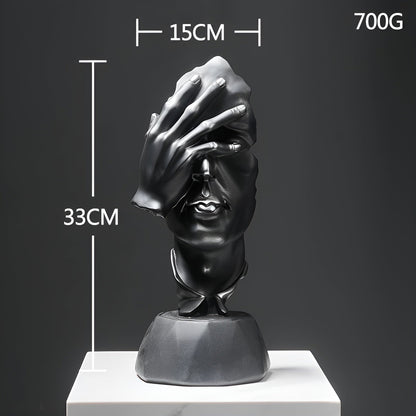 Expressive Face – Moderne abstrakte Gesichtsskulptur aus Harz für stilvolle Deko in Wohnzimmer & Büro