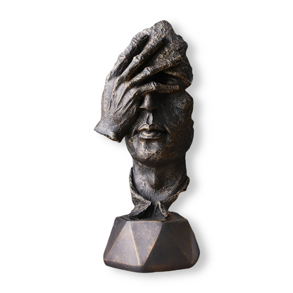 Expressive Face – Moderne abstrakte Gesichtsskulptur aus Harz für stilvolle Deko in Wohnzimmer & Büro