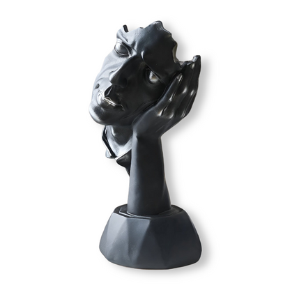 Expressive Face – Moderne abstrakte Gesichtsskulptur aus Harz für stilvolle Deko in Wohnzimmer & Büro