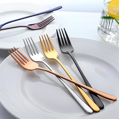 Liora Forks | 4-teiliges Edelstahl-Gabelset in Regenbogenoptik