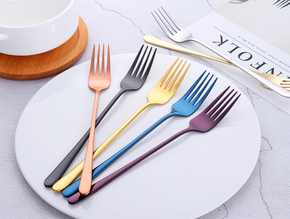 Liora Forks | 4-teiliges Edelstahl-Gabelset in Regenbogenoptik