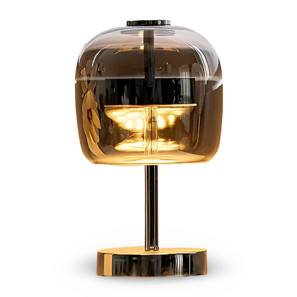 Gleam Lamp | Rauchgraues Glas & Dimmbar | USB-betriebenes LED-Licht mit Stil