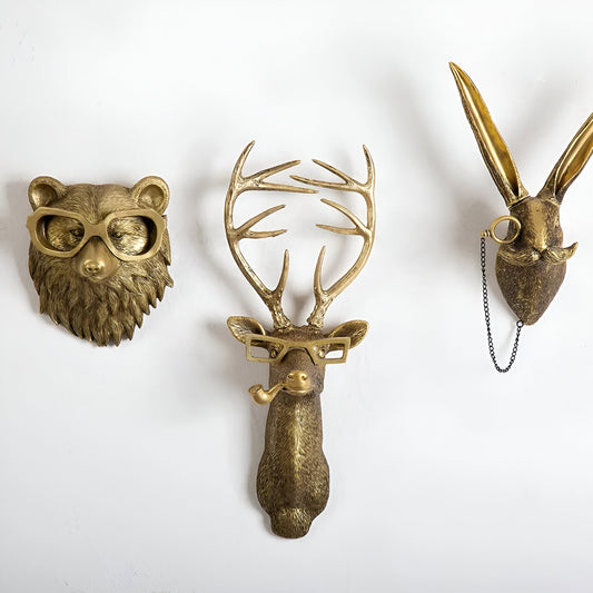 Golden Head | Multifunktionaler Wandhaken – Dekorative Wandaufbewahrung