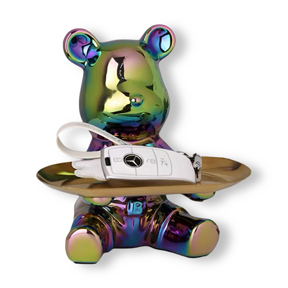 Happy Bear | Modernes Keramik-Figurentablett für stilvolle Wohnakzente