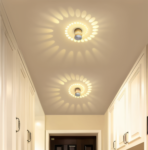 Lythera | Zylindrische LED Wandleuchte mit farbiger Spiralbeleuchtung