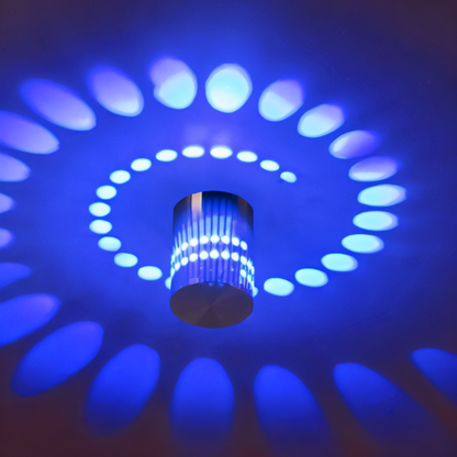 Lythera | Zylindrische LED Wandleuchte mit farbiger Spiralbeleuchtung