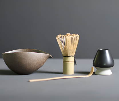 Chashiro Set | 4-teiliges Matcha-Set aus Bambus und Keramik im Japanischen Stil