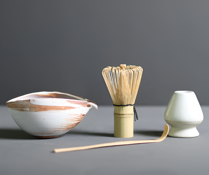 Chashiro Set | 4-teiliges Matcha-Set aus Bambus und Keramik im Japanischen Stil