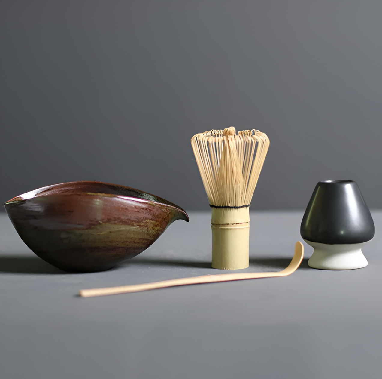 Chashiro Set | 4-teiliges Matcha-Set aus Bambus und Keramik im Japanischen Stil