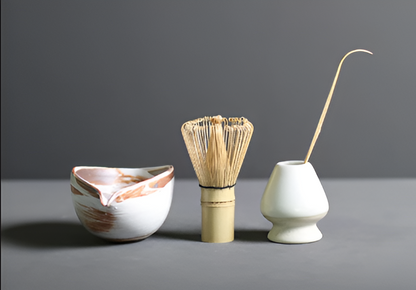 Chashiro Set | 4-teiliges Matcha-Set aus Bambus und Keramik im Japanischen Stil
