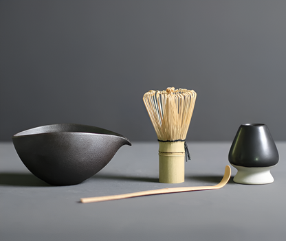 Chashiro Set | 4-teiliges Matcha-Set aus Bambus und Keramik im Japanischen Stil