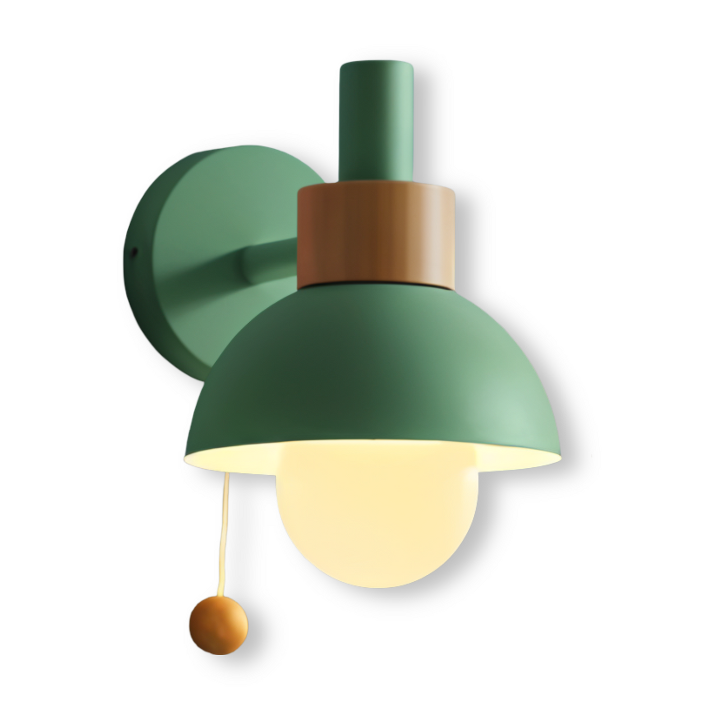 PastelPop Wandleuchte | Holz & Eisen | Pastellfarbenes Design mit Zugschalter