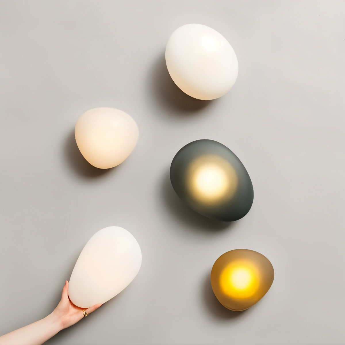 PebbleHue WallLight | LED Glas-Wandleuchte | Nordisches Design & Warmweißes Licht
