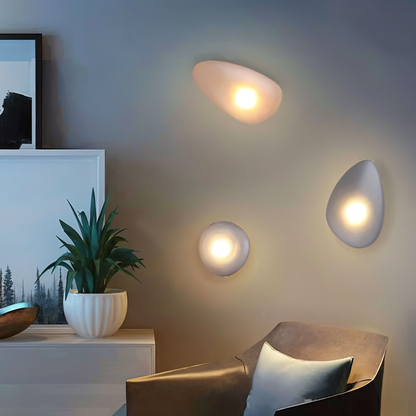 PebbleHue WallLight | LED Glas-Wandleuchte | Nordisches Design & Warmweißes Licht