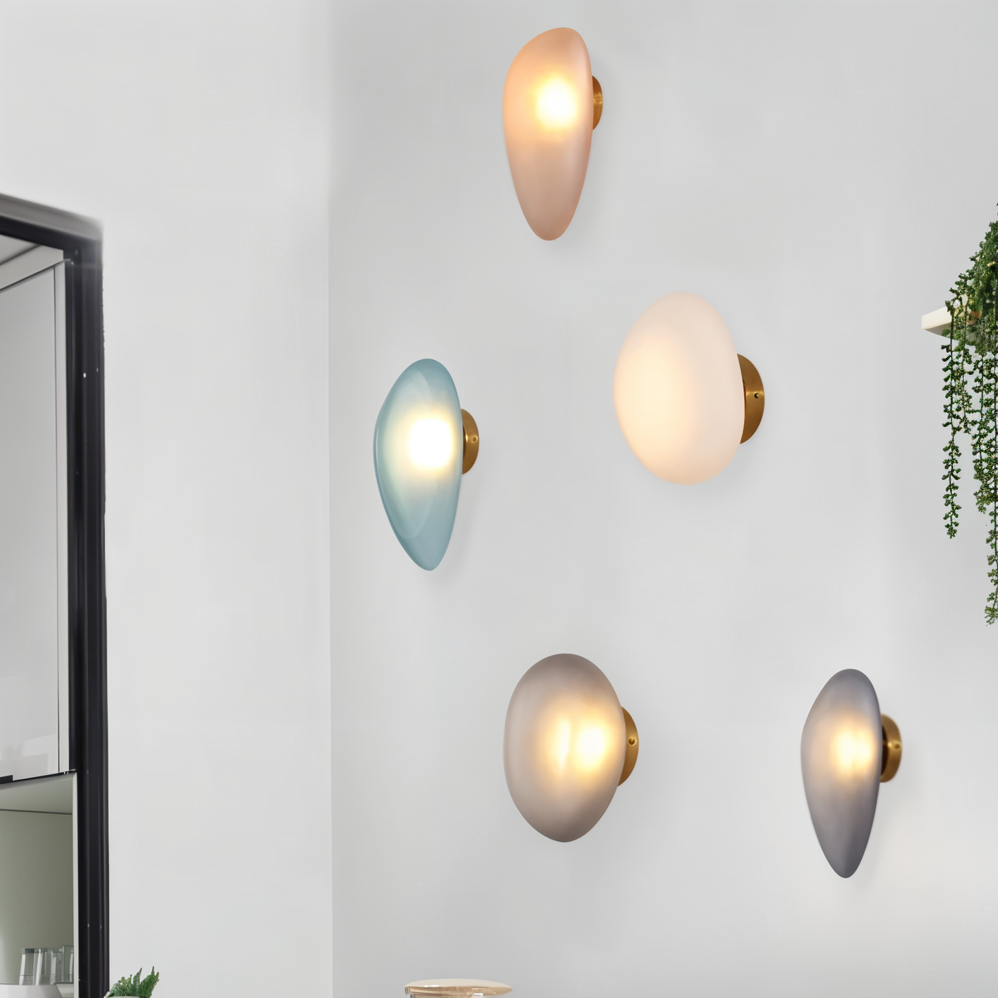 PebbleHue WallLight | LED Glas-Wandleuchte | Nordisches Design & Warmweißes Licht