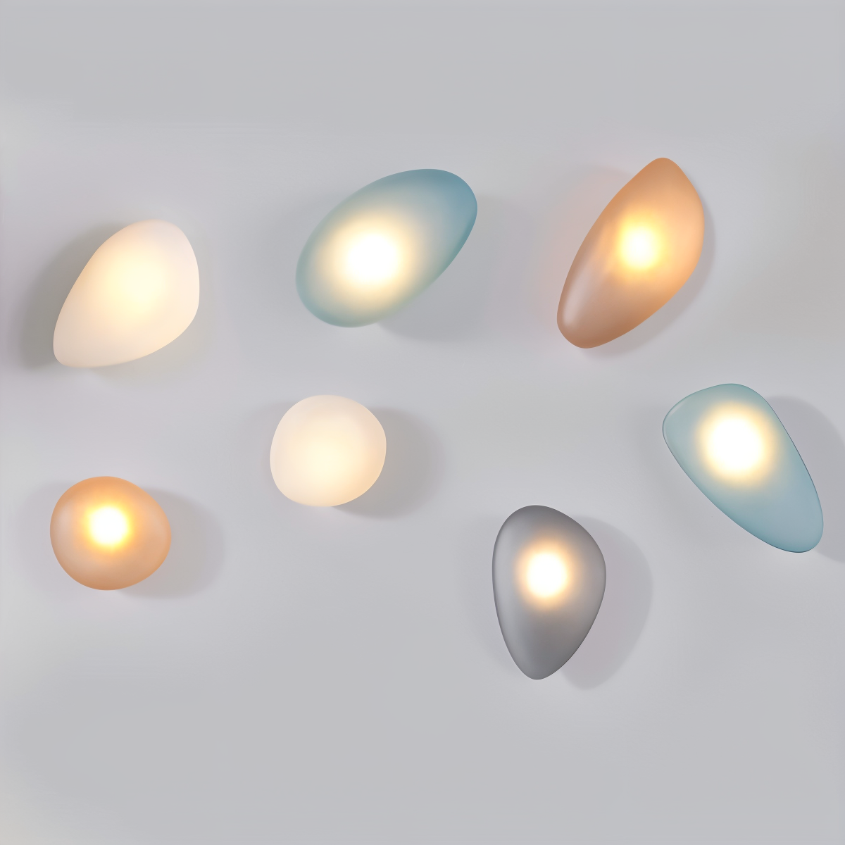 PebbleHue WallLight | LED Glas-Wandleuchte | Nordisches Design & Warmweißes Licht