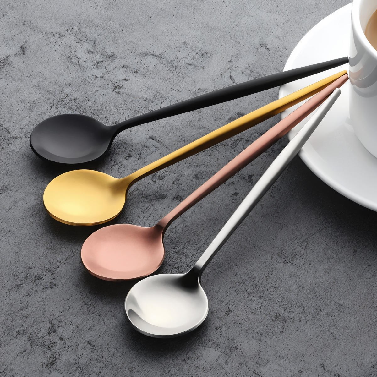 Liora Spoons | 4-teiliges Teelöffelset aus buntem Edelstahl