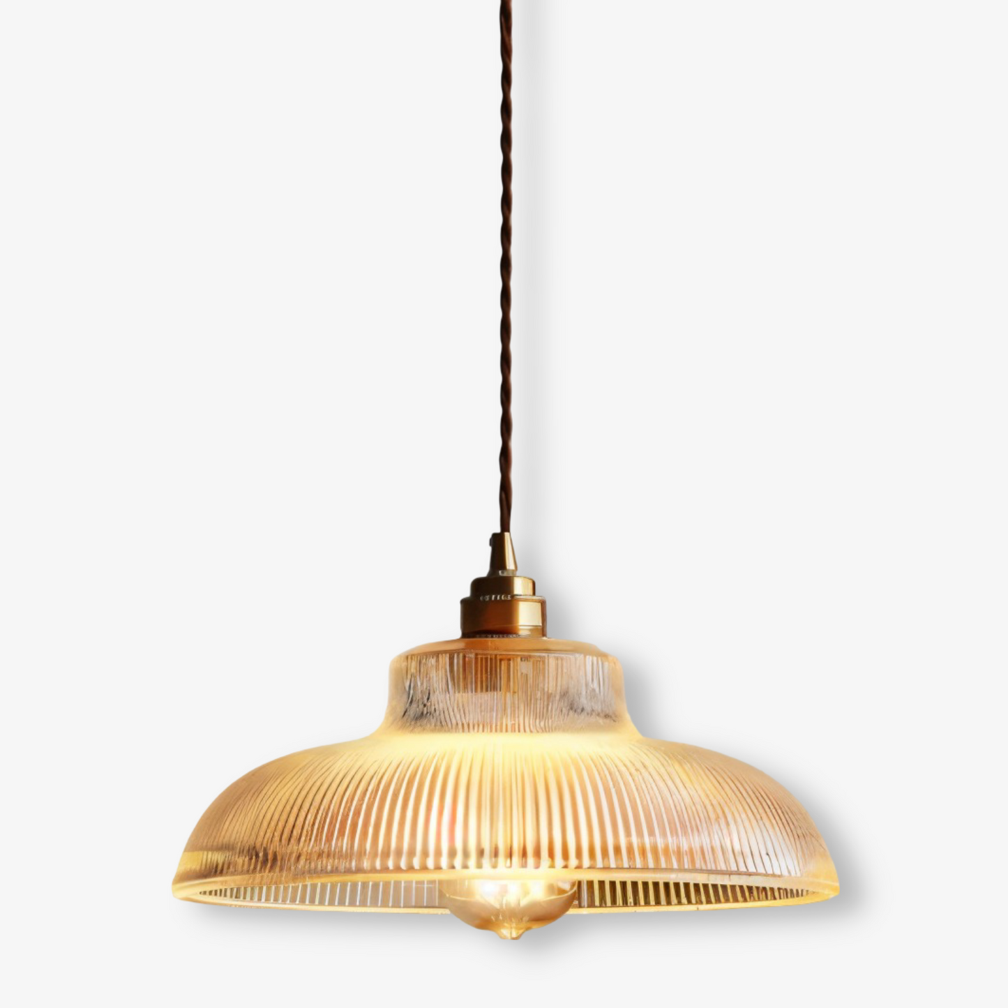 RetroStripe - Vintage Industrie Pendelleuchte mit stilvollem Glasschirm