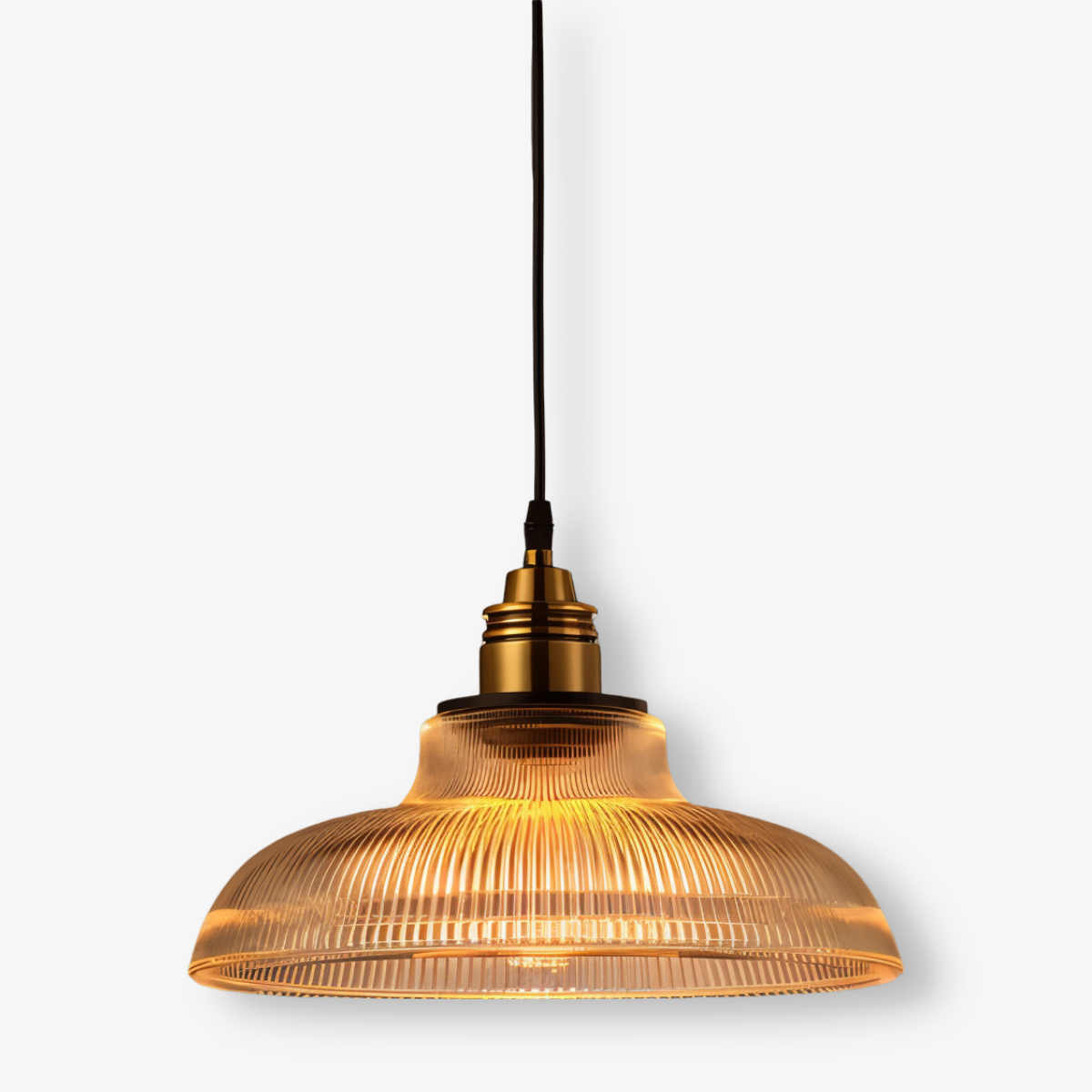 RetroStripe - Vintage Industrie Pendelleuchte mit stilvollem Glasschirm