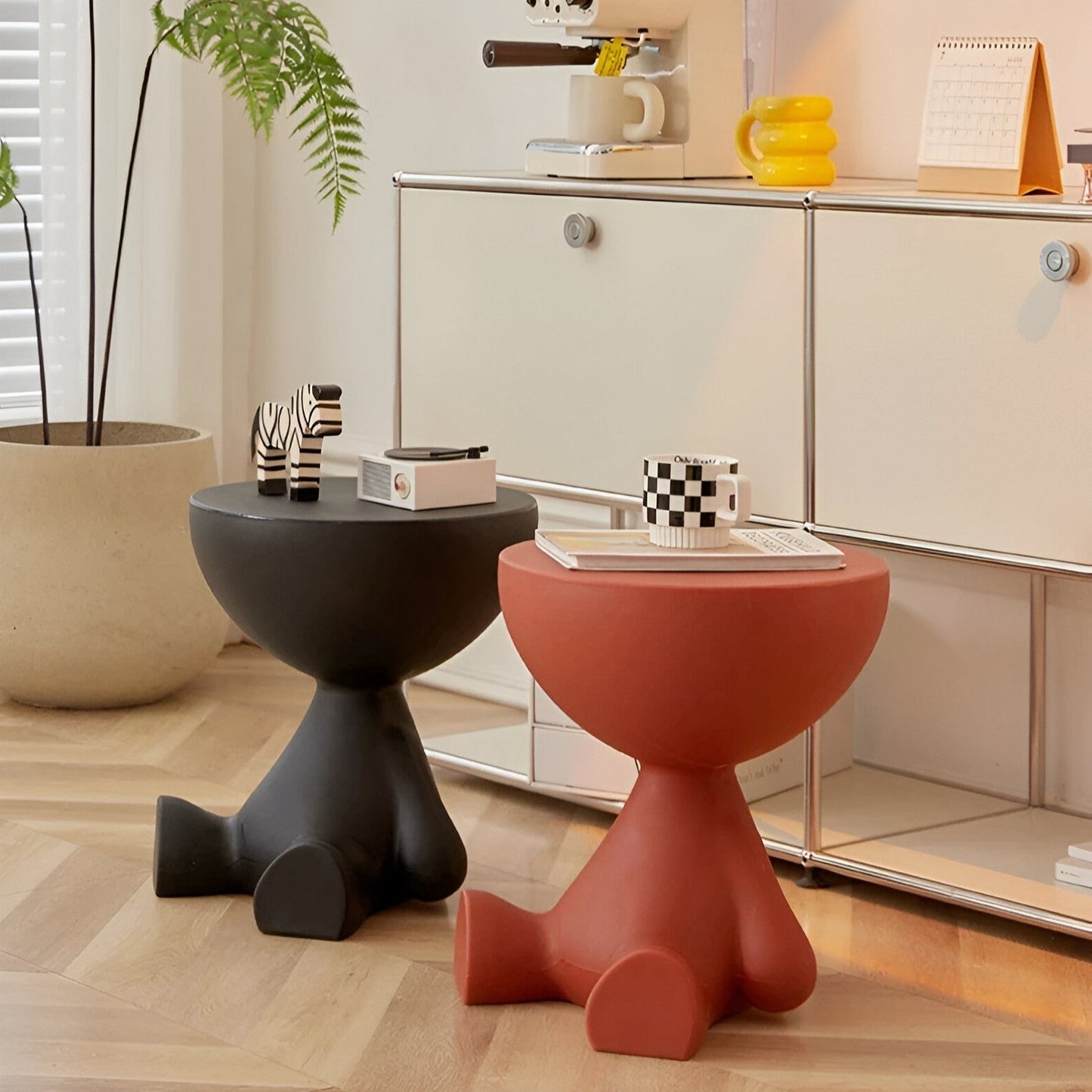 Cirvala | Runde Couchtisch mit eleganter Marmoroptik