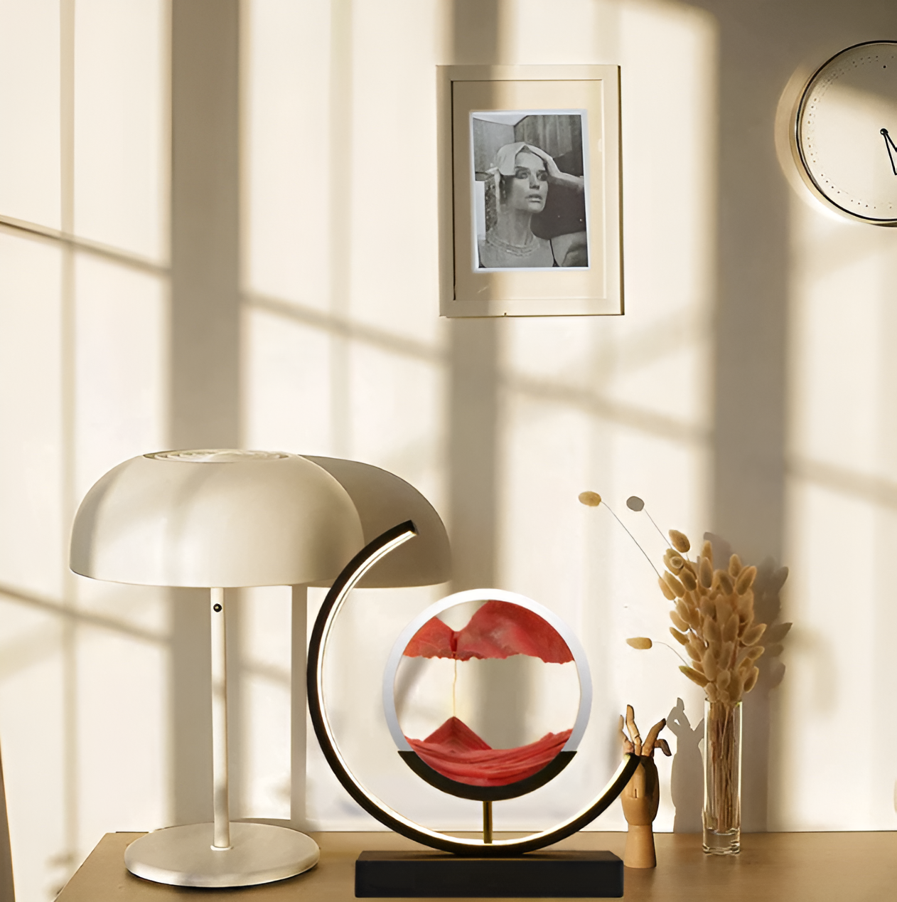 Sand Glow Lampe | App- & Fernbedienung | Dimmbar mit 3 Lichtfarben | Beruhigender Sandfluss