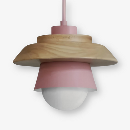 ScandiGlow Pendelleuchte – Nordische LED Hängelampe aus Holz & Metall im Macaron-Design