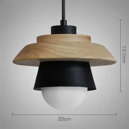 ScandiGlow Pendelleuchte – Nordische LED Hängelampe aus Holz & Metall im Macaron-Design