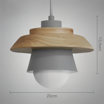 ScandiGlow Pendelleuchte – Nordische LED Hängelampe aus Holz & Metall im Macaron-Design