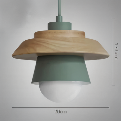 ScandiGlow Pendelleuchte – Nordische LED Hängelampe aus Holz & Metall im Macaron-Design