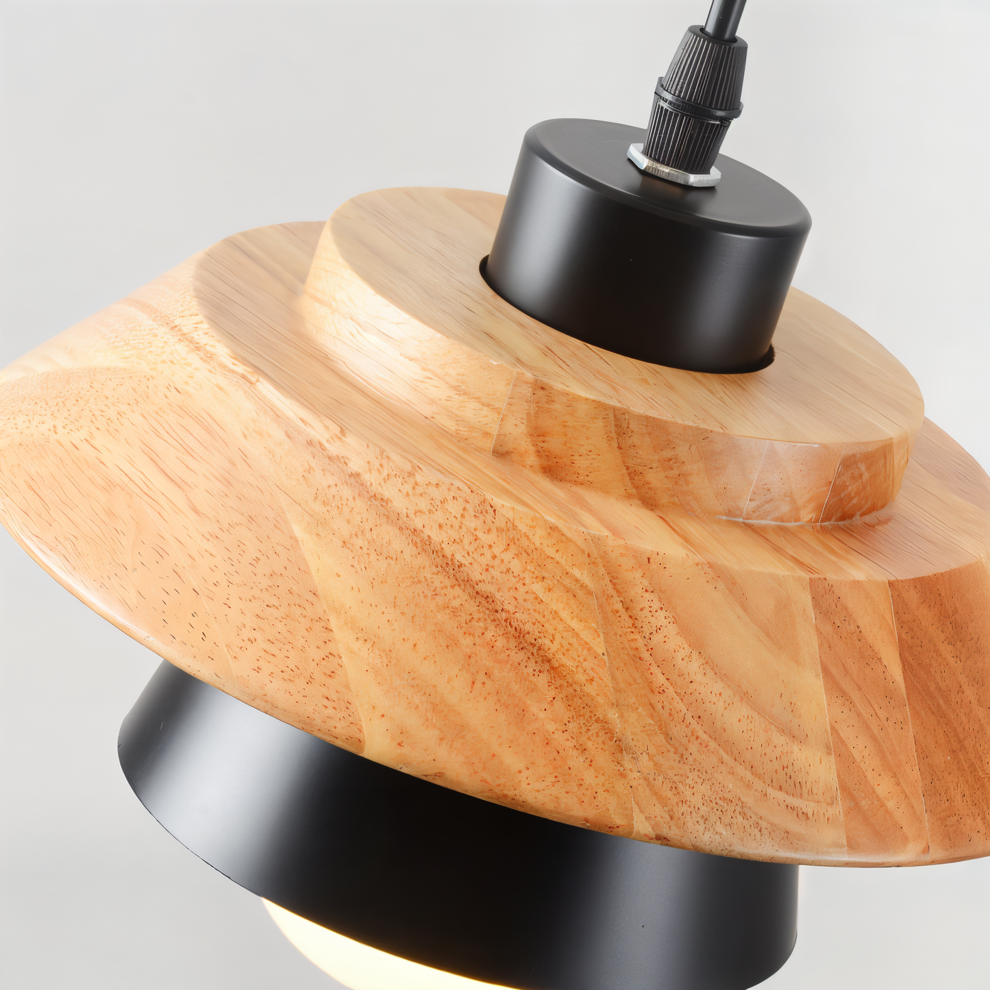 ScandiGlow Pendelleuchte – Nordische LED Hängelampe aus Holz & Metall im Macaron-Design