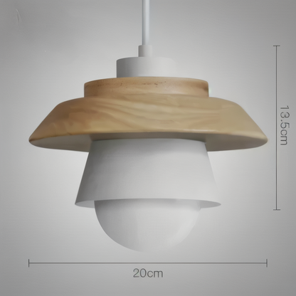 ScandiGlow Pendelleuchte – Nordische LED Hängelampe aus Holz & Metall im Macaron-Design