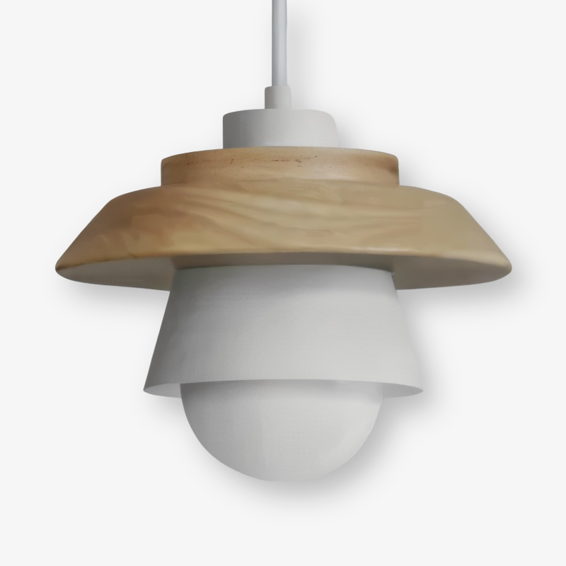 ScandiGlow Pendelleuchte – Nordische LED Hängelampe aus Holz & Metall im Macaron-Design