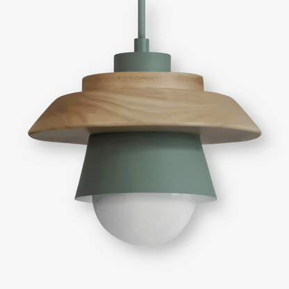 ScandiGlow Pendelleuchte – Nordische LED Hängelampe aus Holz & Metall im Macaron-Design
