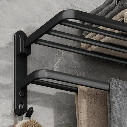 SleekBlack – Moderner Handtuchhalter aus Aluminium mit Haken