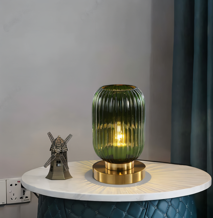 Oriantha | Nordische Tischleuchte mit geriffeltem Glas